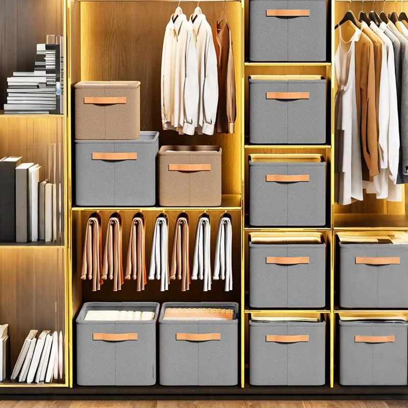 SET DE 8 ORGANIZADORES PLEGABLES PARA ROPA Y ARMARIO EN HOGAR - 3