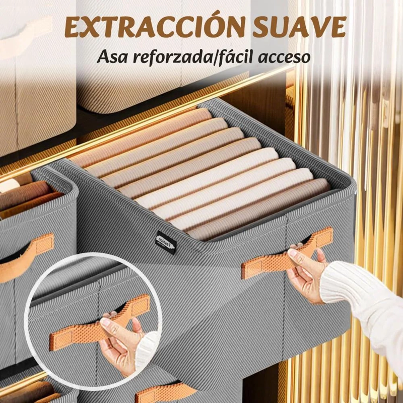 SET DE 8 ORGANIZADORES PLEGABLES PARA ROPA Y ARMARIO EN HOGAR - 5