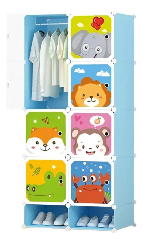 CLOSET MODULAR PLEGABLE PARA NIÑOS CON ORGANIZADOR INFANTIL - 1