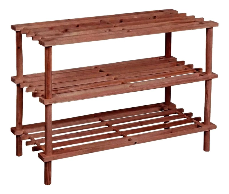 ZAPATERO ORGANIZADOR DE MADERA MULTIUSO CON 3 NIVELES - 1