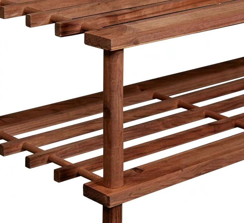 ZAPATERO ORGANIZADOR DE MADERA MULTIUSO CON 3 NIVELES - 3