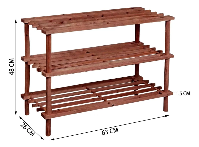 ZAPATERO ORGANIZADOR DE MADERA MULTIUSO CON 3 NIVELES - 4
