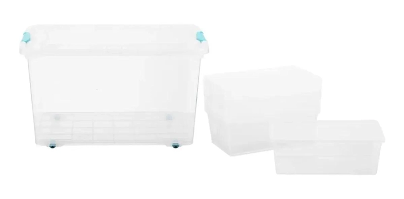 SET DE 9 CAJAS ORGANIZADORAS CON CAPACIDAD DE 6 Y 38 LITROS PARA ALMACENAMIENTO - 1
