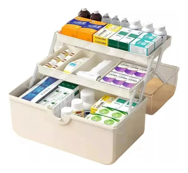 CAJA ORGANIZADORA PLASTICA MULTIUSO CON COMPARTIMIENTOS GRANDES PARA ALMACENAJE - 1