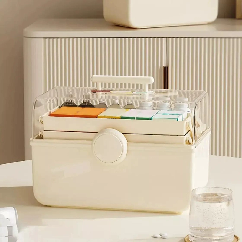 CAJA ORGANIZADORA PLASTICA MULTIUSO CON COMPARTIMIENTOS GRANDES PARA ALMACENAJE - 5