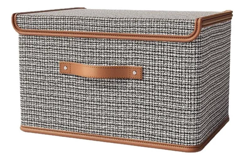 SET DE 2 CAJAS ORGANIZADORAS PLEGABLES DE TELA PARA ROPA 44X30X29 CM - 1