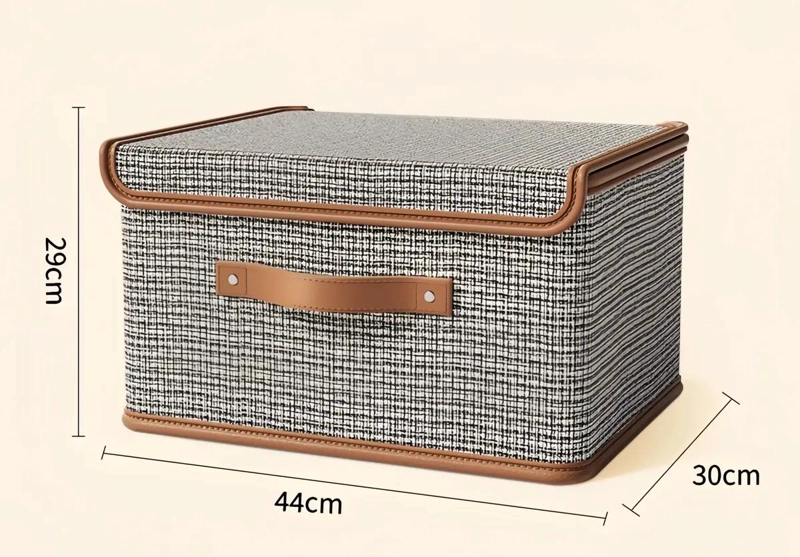 SET DE 2 CAJAS ORGANIZADORAS PLEGABLES DE TELA PARA ROPA 44X30X29 CM - 2