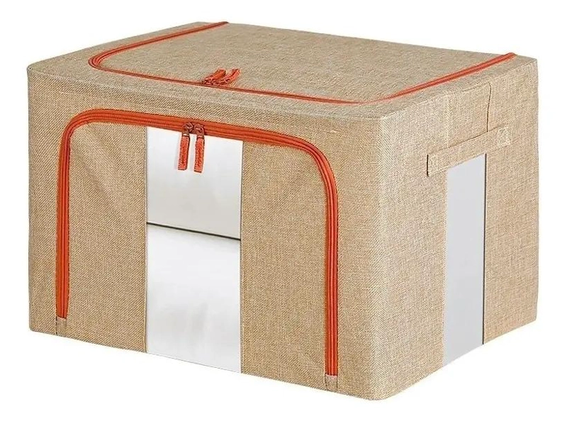 CAJA ORGANIZADORA PARA ROPA CON SOPORTE METALICO Y CAPACIDAD DE 66 LITROS - 1