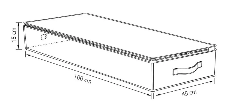 ORGANIZADOR DE TELA PARA BAJO CAMA DE 100 CM CON CIERRE - 2