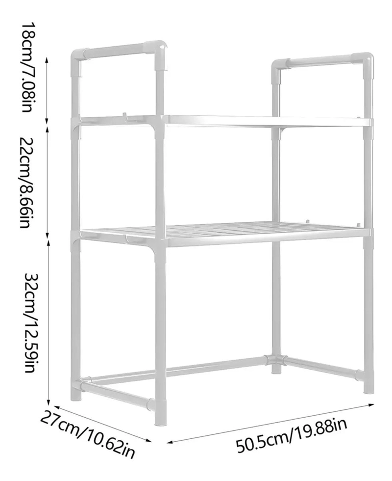 ESTANTE REPISA PARA HORNO MICROONDAS RACK ORGANIZADOR BLANCO RESISTENTE - 3