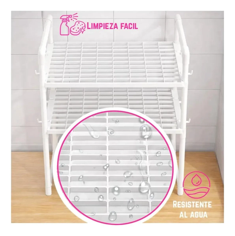 ESTANTE REPISA PARA HORNO MICROONDAS RACK ORGANIZADOR BLANCO RESISTENTE - 4