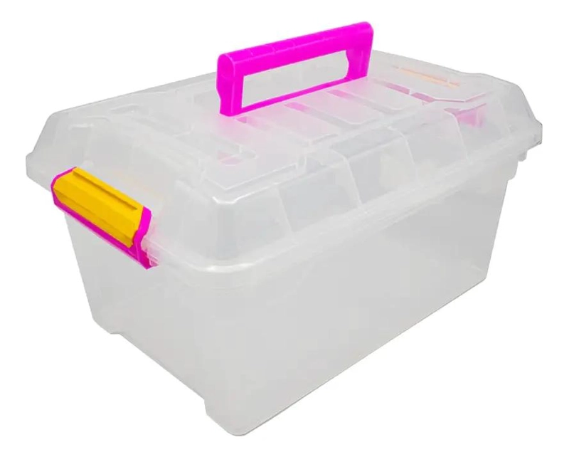 CAJA ORGANIZADORA CON MANILLA CAPACIDAD 18 LITROS PARA ALMACENAMIENTO - 1
