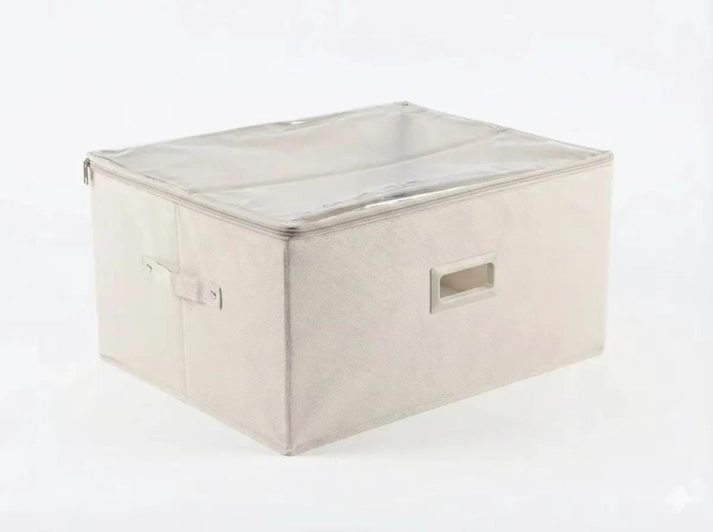 CAJA ORGANIZADORA PLEGABLE PARA ROPA CON TAPA TRANSPARENTE GRANDE - 1