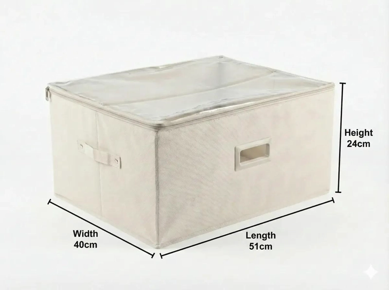 CAJA ORGANIZADORA PLEGABLE PARA ROPA CON TAPA TRANSPARENTE GRANDE - 2