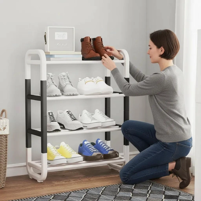 ZAPATERO ARMABLE DE ACERO CON 4 NIVELES PARA ORGANIZAR CALZADO - 3