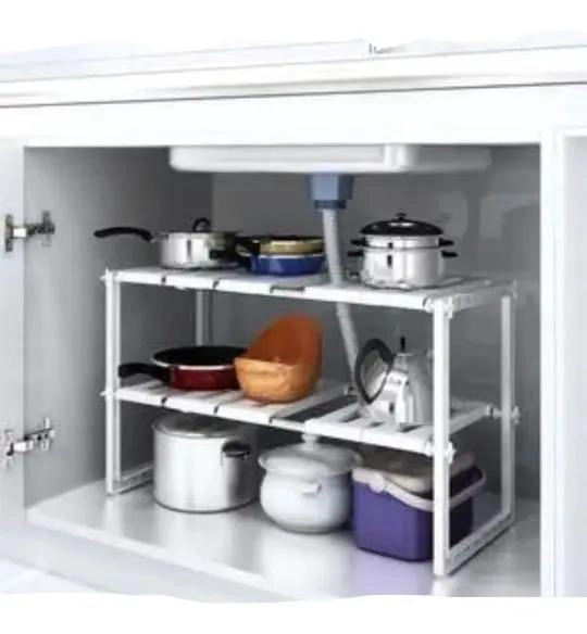 ORGANIZADOR AJUSTABLE MULTIFUNCIONAL PARA COCINA CON REPISA PARA LAVALOZA - 3