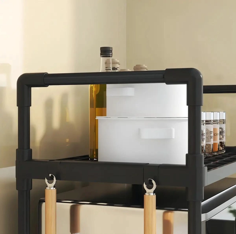 ESTANTE ORGANIZADOR MULTIUSOS DE 3 NIVELES PARA MICROONDAS COLOR NEGRO - 3