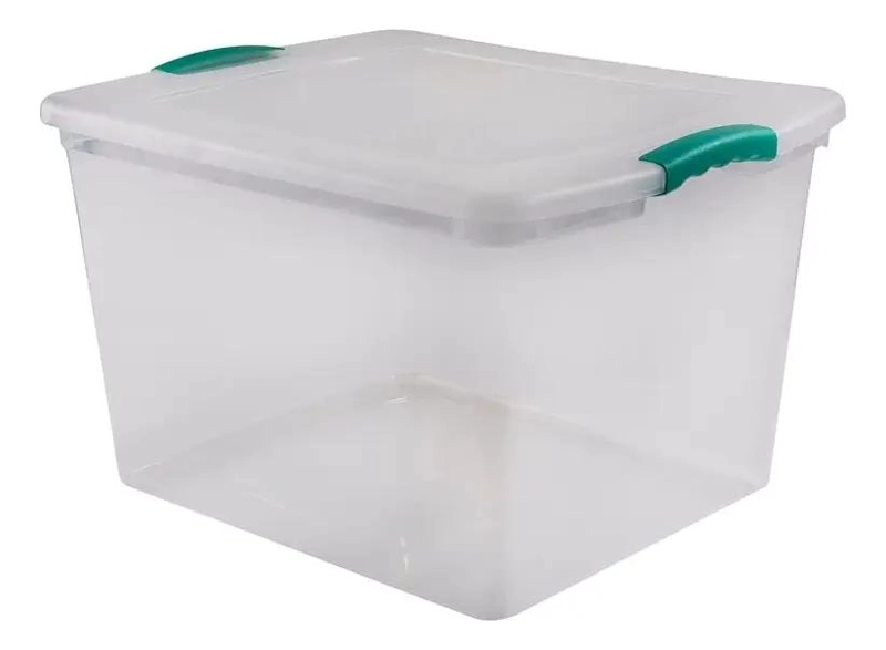 CAJA ORGANIZADORA TRANSPARENTE CON CAPACIDAD DE 45 LITROS PARA ALMACENAMIENTO - 1
