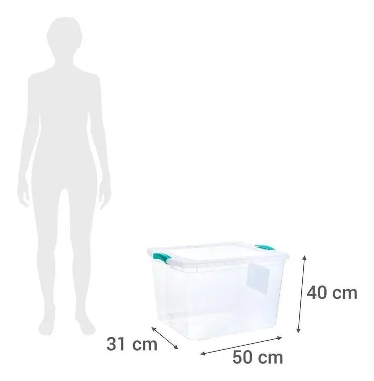 CAJA ORGANIZADORA TRANSPARENTE CON CAPACIDAD DE 45 LITROS PARA ALMACENAMIENTO - 2