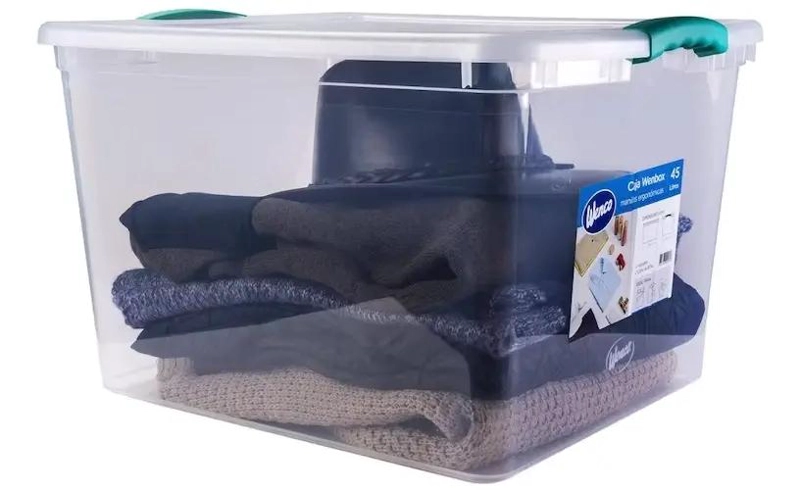CAJA ORGANIZADORA TRANSPARENTE CON CAPACIDAD DE 45 LITROS PARA ALMACENAMIENTO - 5