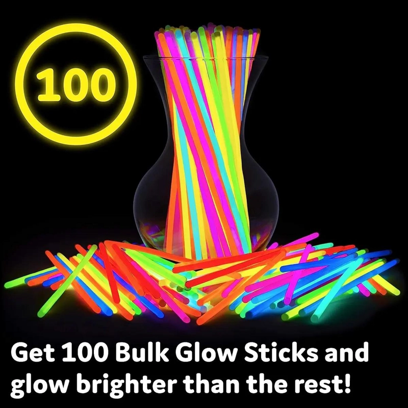 SET DE 100 PULSERAS FLUORESCENTES PARA FIESTAS CON LARGA DURACION - 2