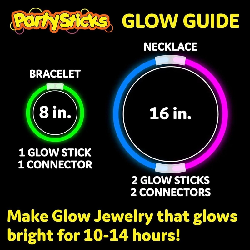 SET DE 100 PULSERAS FLUORESCENTES PARA FIESTAS CON LARGA DURACION - 3