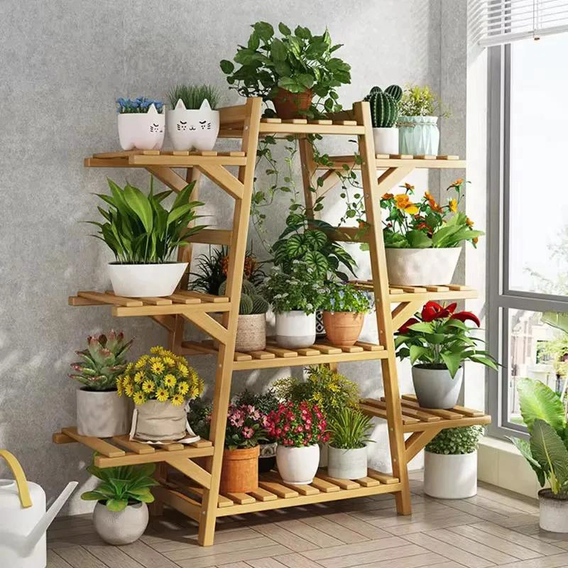 ESTANTE DE BAMBU CON 9 REPISAS PARA ORGANIZAR MACETAS Y PLANTAS - 3