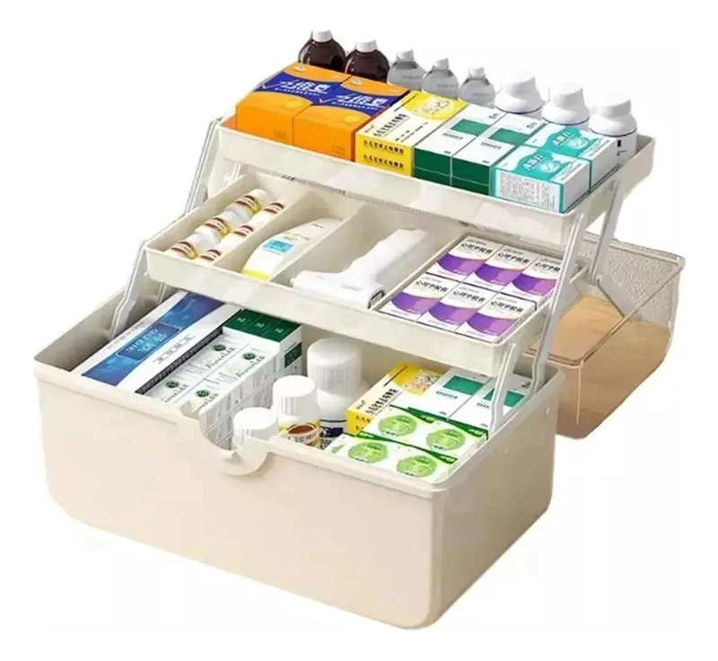 CAJA ORGANIZADORA PLASTICA MULTIUSO CON COMPARTIMIENTOS GRANDES - 1
