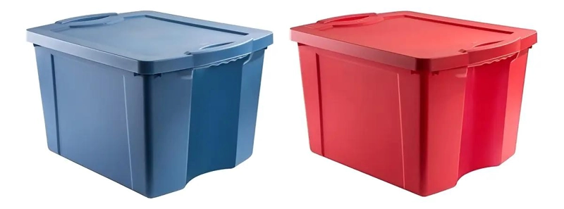 BAUL ORGANIZADOR DE PLASTICO CON CAPACIDAD DE 75 LITROS COLOR AZUL - 2