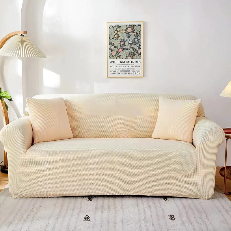 FUNDA ELASTICA PARA SILLON DE 3 CUERPOS COLOR MOSTAZA AMARILLA - 1