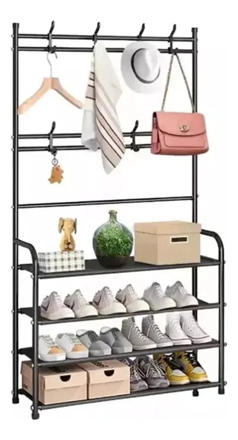 ORGANIZADOR COLGANTE MULTIFUNCIONAL PARA ZAPATOS Y ACCESORIOS NEGRO - 1