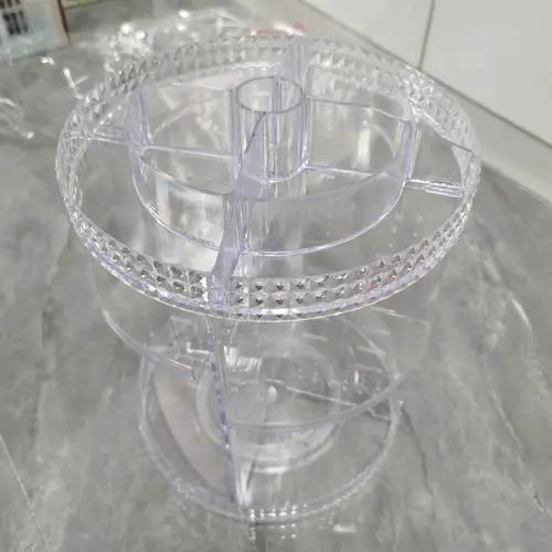 ORGANIZADOR ACRILICO PARA COSME TICOS CON 3 NIVELES Y ROTACION - 5