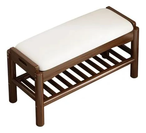 BANCA ZAPATERO ORGANIZADOR CON ASIENTO ACOLCHADO COLOR MARRON PARA HOGAR - 2