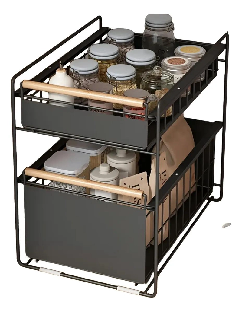 ORGANIZADOR MULTIFUNCIONAL METALICO CON DOS CAJONES DESLIZANTES - 1