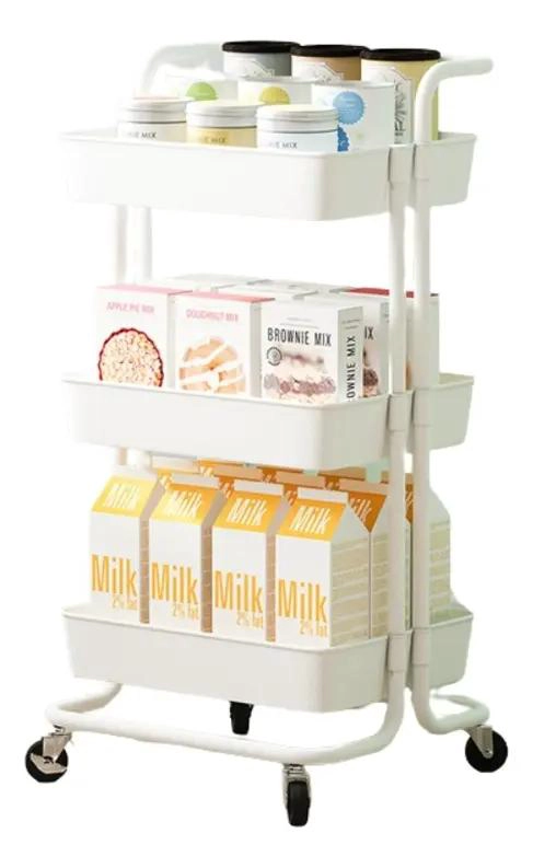 CARRO ORGANIZADOR CON RUEDAS Y 3 NIVELES PARA ALMACENAMIENTO - 1