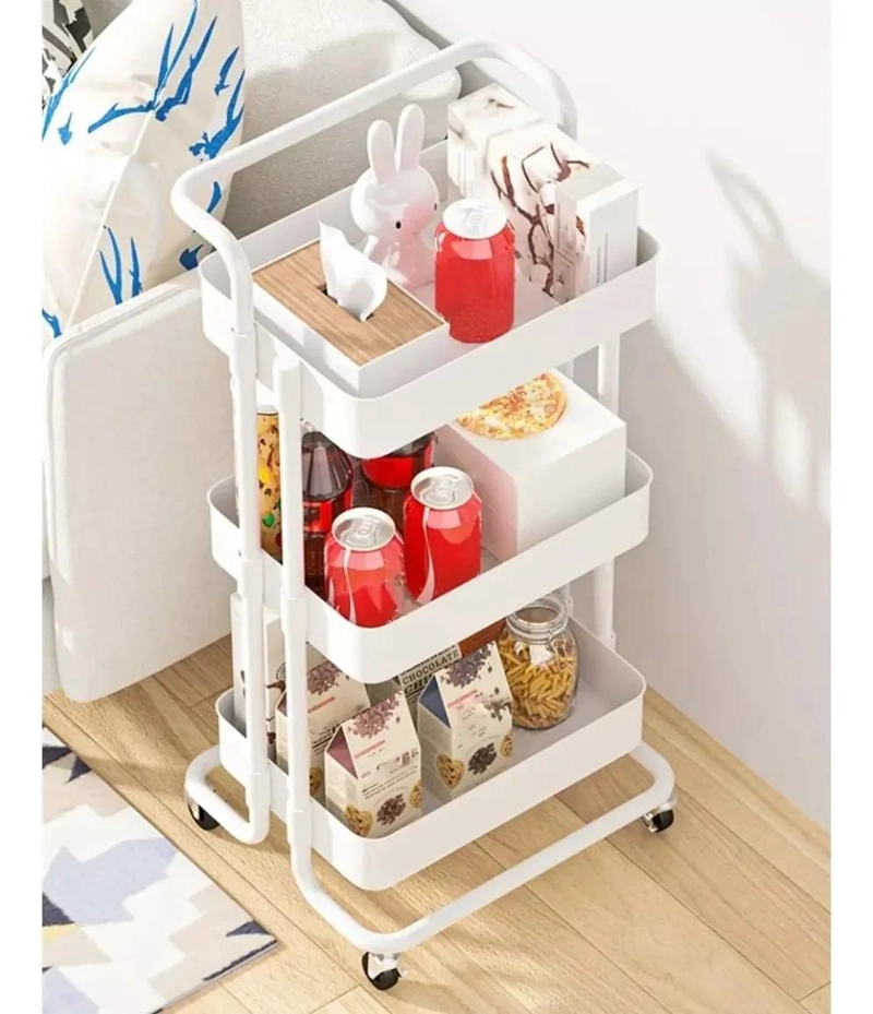 CARRO ORGANIZADOR CON RUEDAS Y 3 NIVELES PARA ALMACENAMIENTO - 2