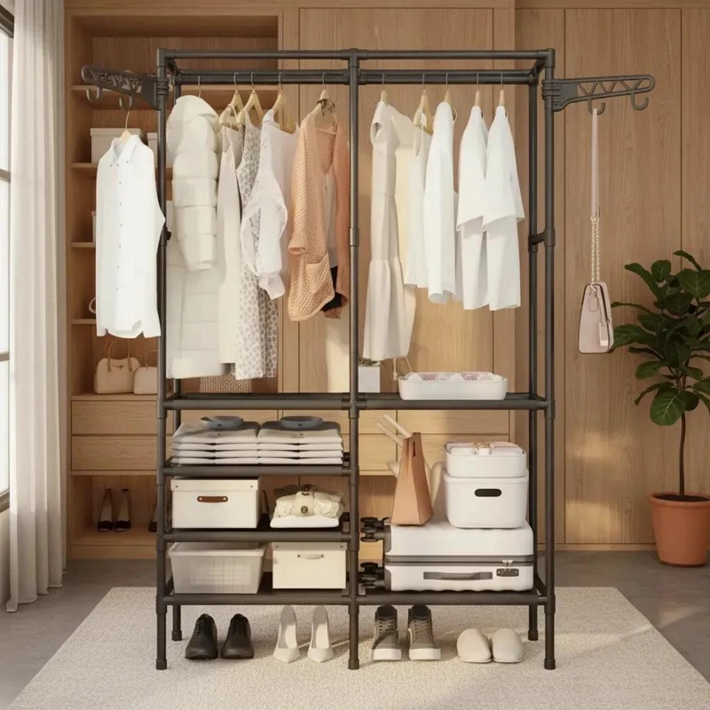 COLGADOR ORGANIZADOR DE ROPA CON DOS NIVELES PARA EXHIBICION - 2