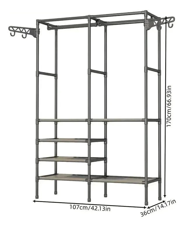 COLGADOR ORGANIZADOR DE ROPA CON DOS NIVELES PARA EXHIBICION - 3