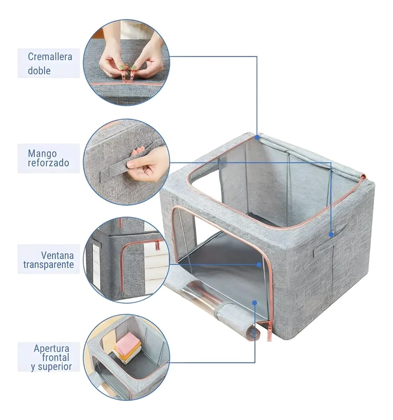 CAJA ORGANIZADORA PLEGABLE GRANDE PARA ALMACENAMIENTO Y EMBALAJE - 3