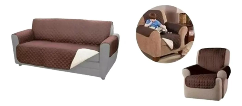 PACK DE FUNDAS REVERSIBLES PARA SOFA DE TRES CUERPOS Y UNO DE DOS CUERPOS - 2
