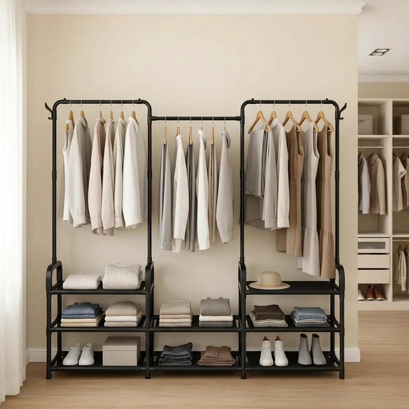 ORGANIZADOR PERCHERO DOBLE MULTIFUNCIONAL PARA ROPA Y CALZADO - 1