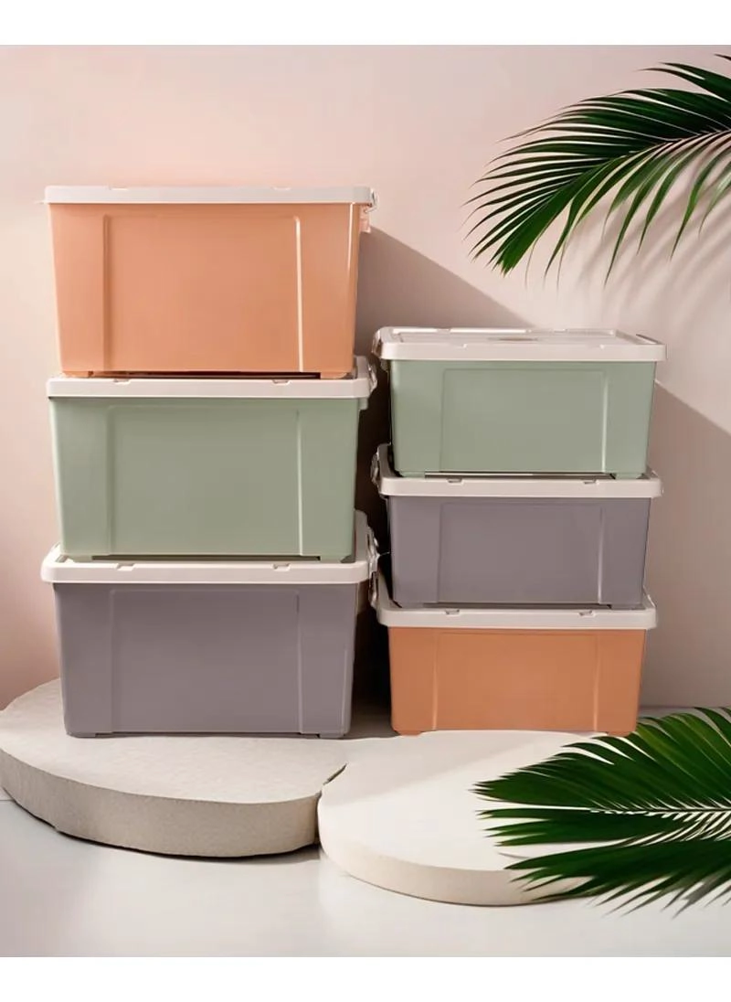 CAJA ORGANIZADORA PLASTICA MULTIUSO CON RUEDAS Y TAPA 20 LITROS - 2