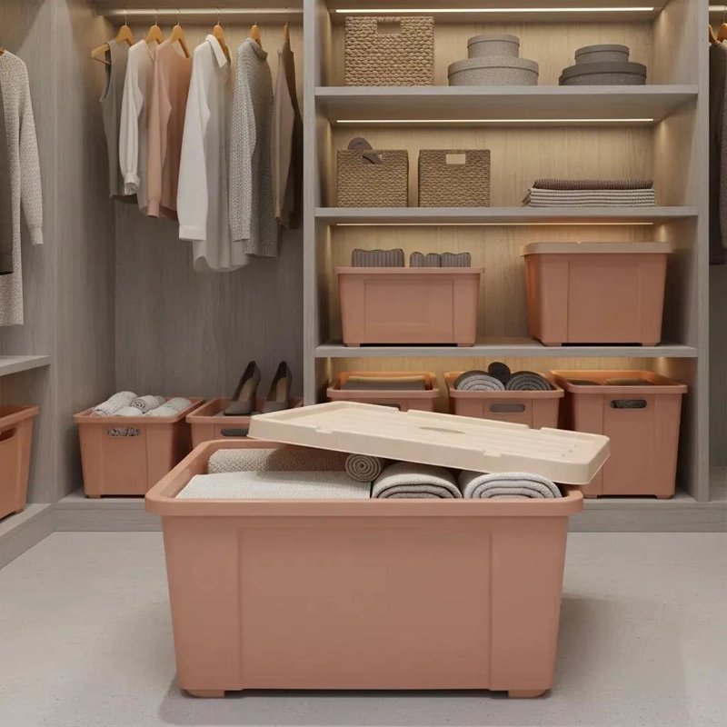 CAJA ORGANIZADORA PLASTICA MULTIUSO CON RUEDAS Y TAPA 20 LITROS - 5