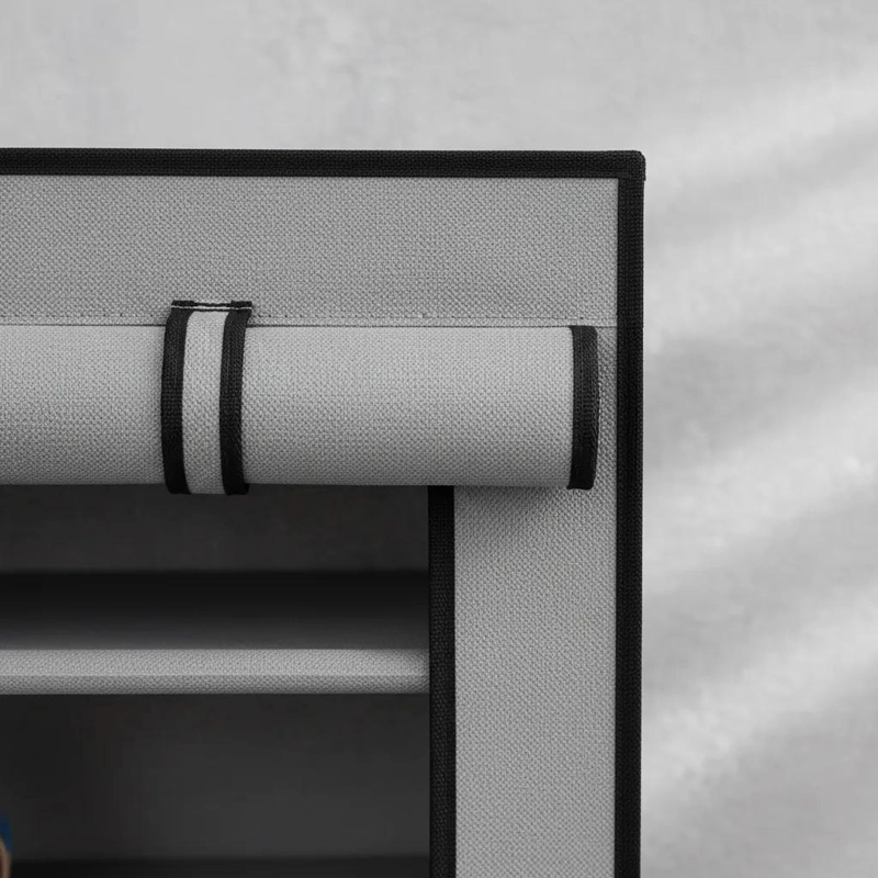 ORGANIZADOR DE TELA GRIS CON 5 NIVELES PARA ZAPATOS - 4