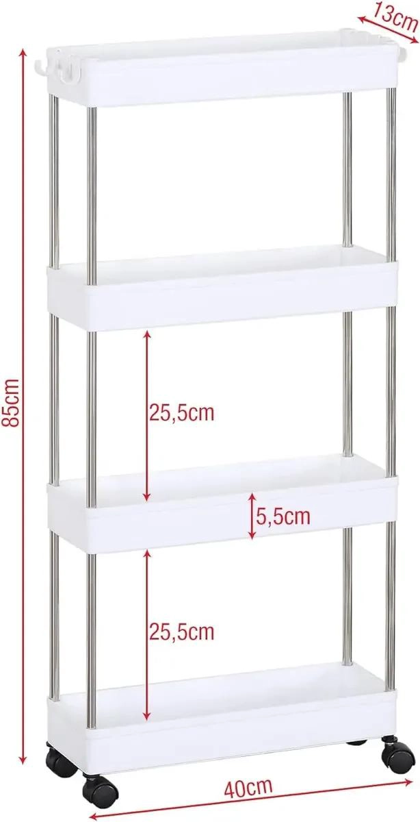 CARRITO ORGANIZADOR DELGADO DE 4 NIVELES PARA BAÑO Y COCINA - 3
