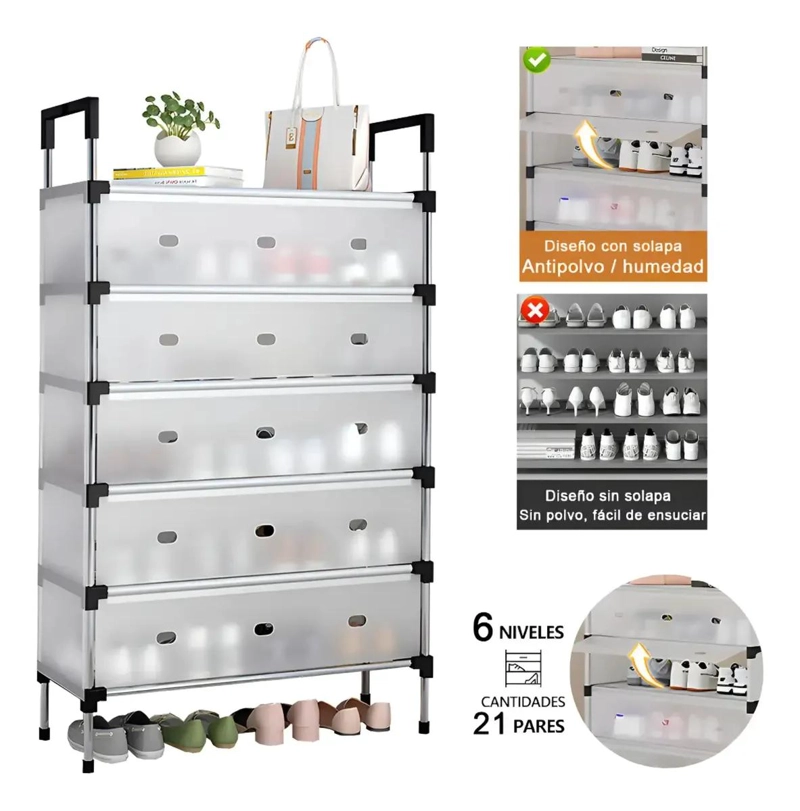 ORGANIZADOR PARA ZAPATOS CON 6 NIVELES Y GRAN CAPACIDAD - 2
