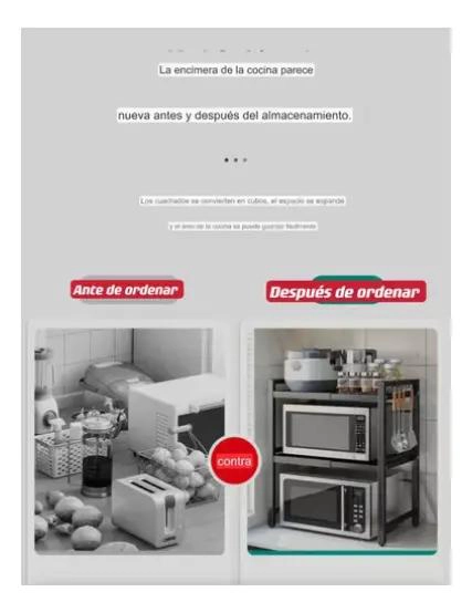 ESTANTE REPISA EXTENSIBLE PARA HORNO MICROONDAS Y ORGANIZACION DE COCINA - 4