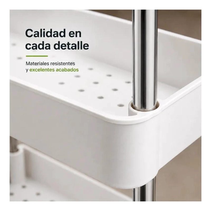 CARRITO ORGANIZADOR MULTIUSO CON 4 NIVELES Y RUEDAS PARA COCINA - 5