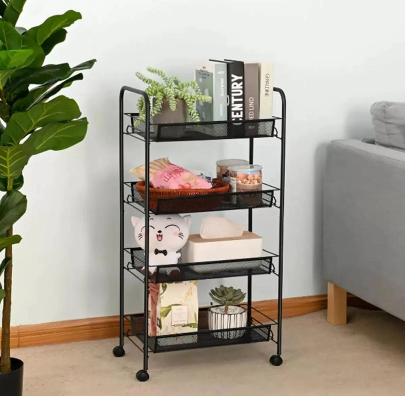 CARRITO ORGANIZADOR DE ALMACENAMIENTO CON 4 NIVELES DE ACERO INOXIDABLE - 5
