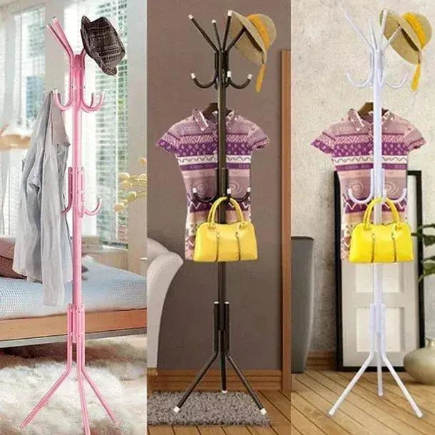 COLGADOR PERCHERO DE METAL PARA ROPA, CARTERAS Y SOMBREROS 175X45 CM - 2